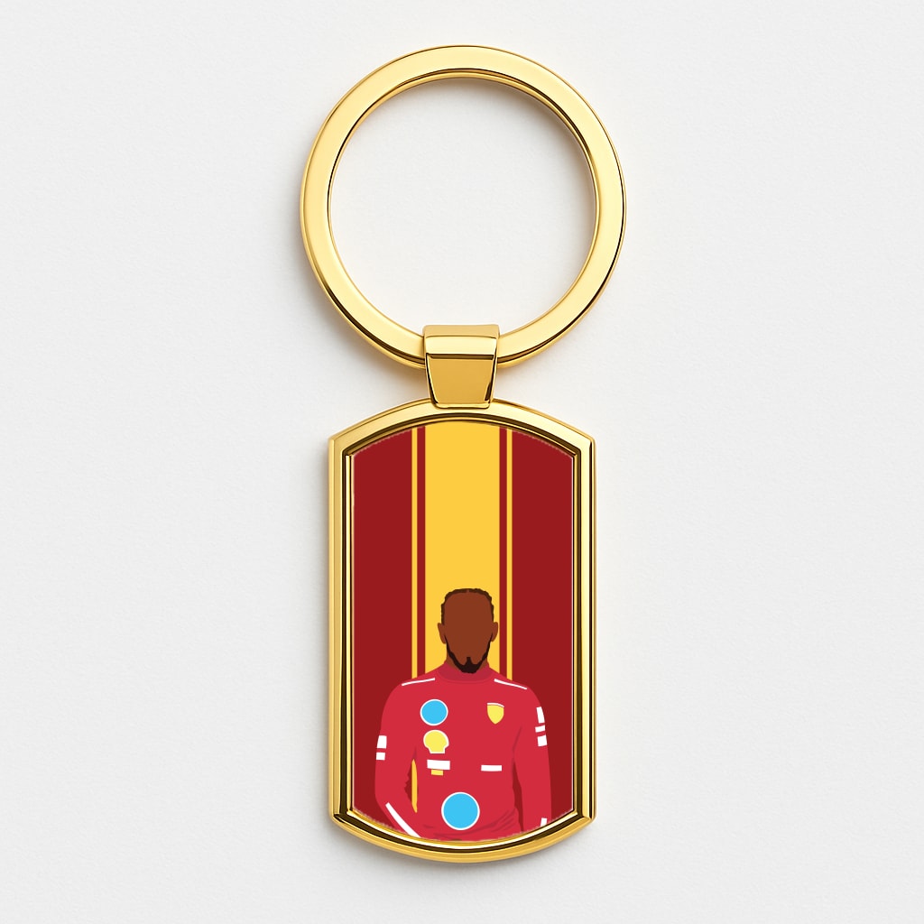 Hamilton In Red Gold Keyring