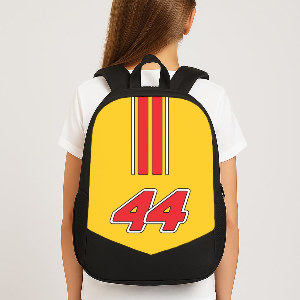 Retro Yellow And Red Hamilton Large School Bag