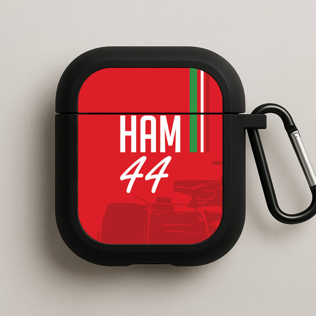 Dark Red Hamilton 44 AirPods Case