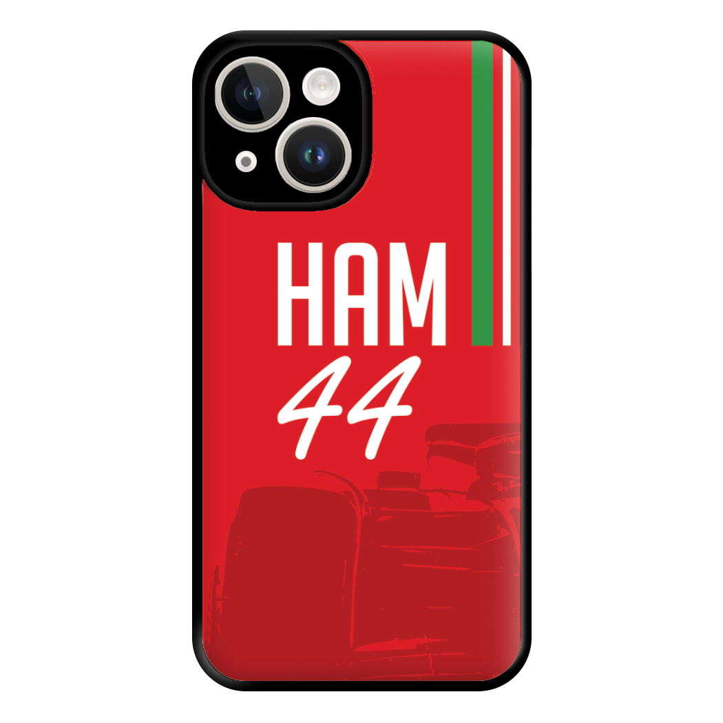 Dark Red Hamilton 44 Phone Case for iPhone 14