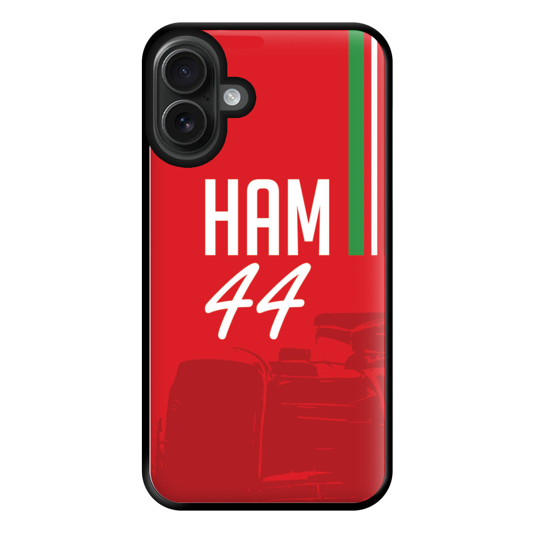Dark Red Hamilton 44 Phone Case for iPhone 16 Plus