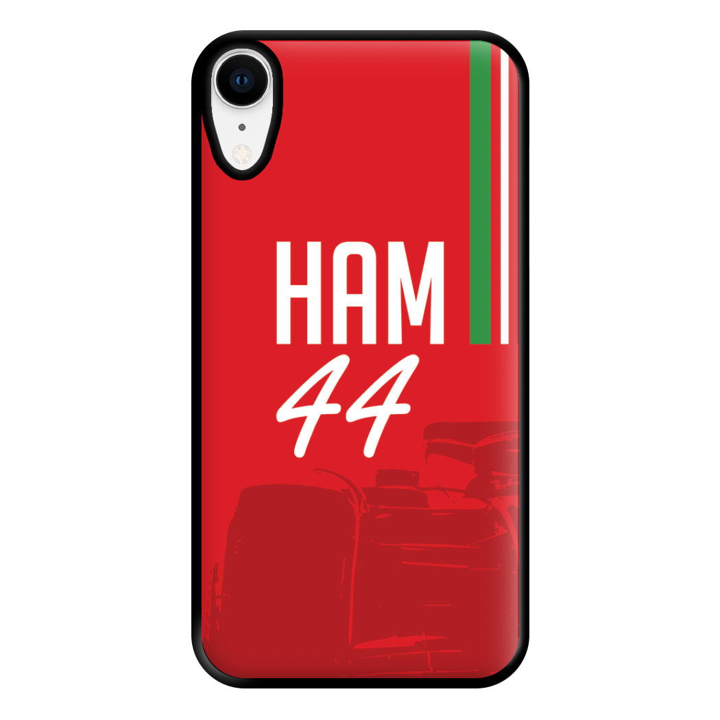 Dark Red Hamilton 44 Phone Case for iPhone XR