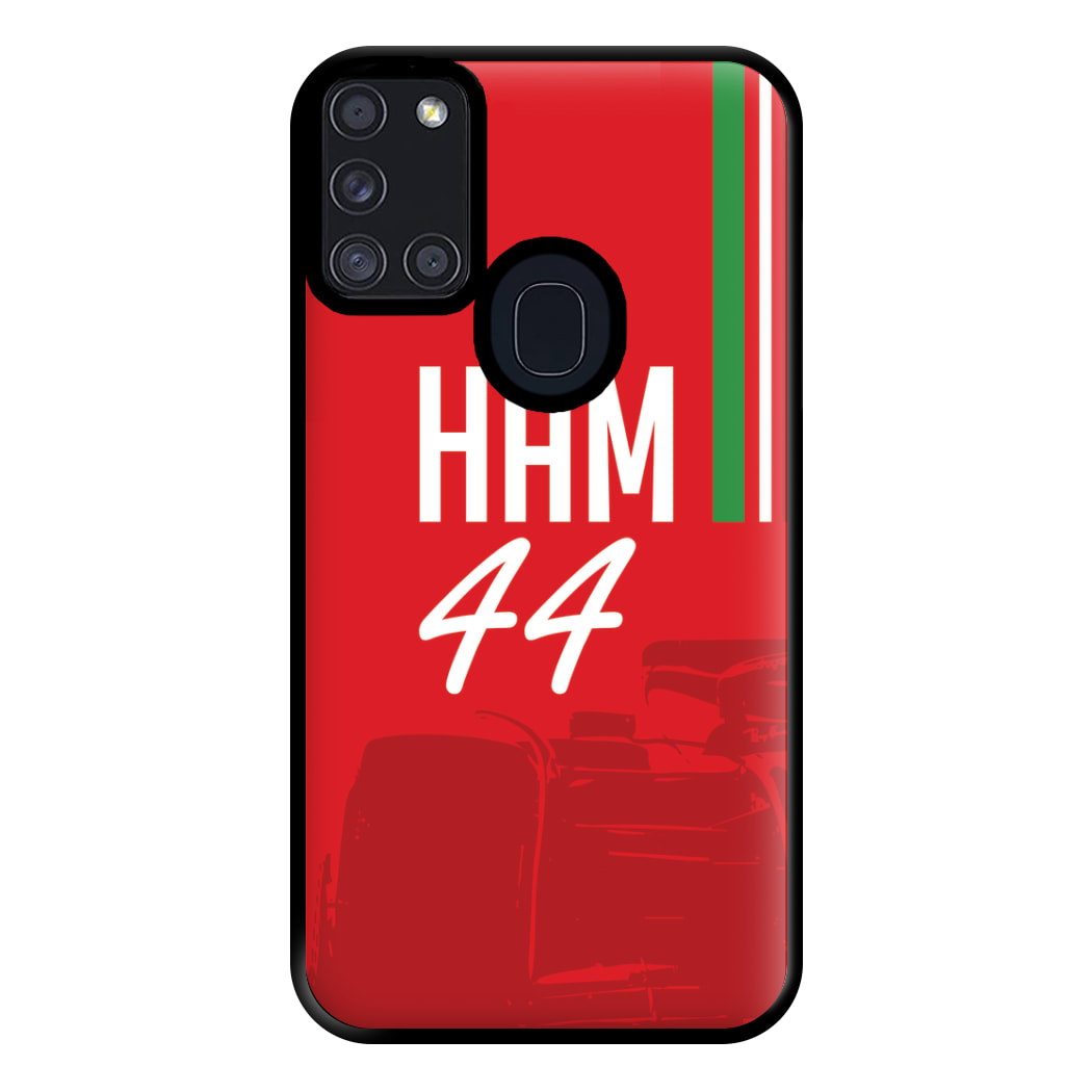 Dark Red Hamilton 44 Phone Case for Galaxy A21s