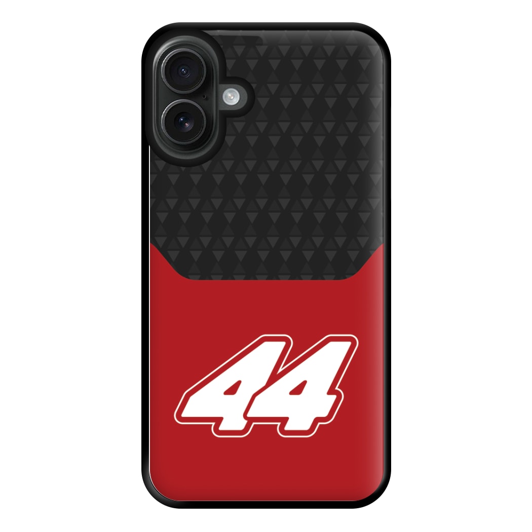 Red And Gray 44 Phone Case for iPhone 16 Plus