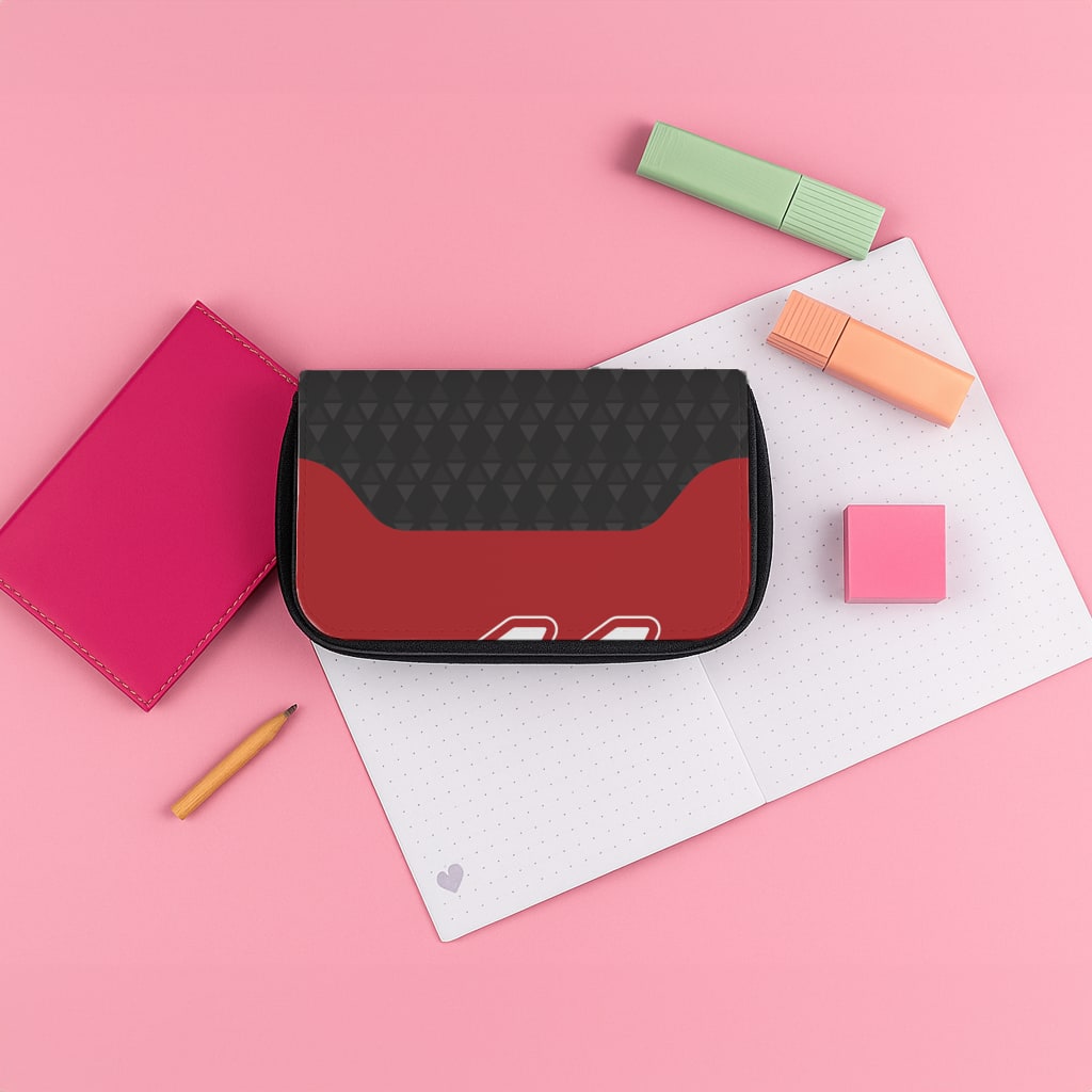 Red And Gray 44 Pencil Case