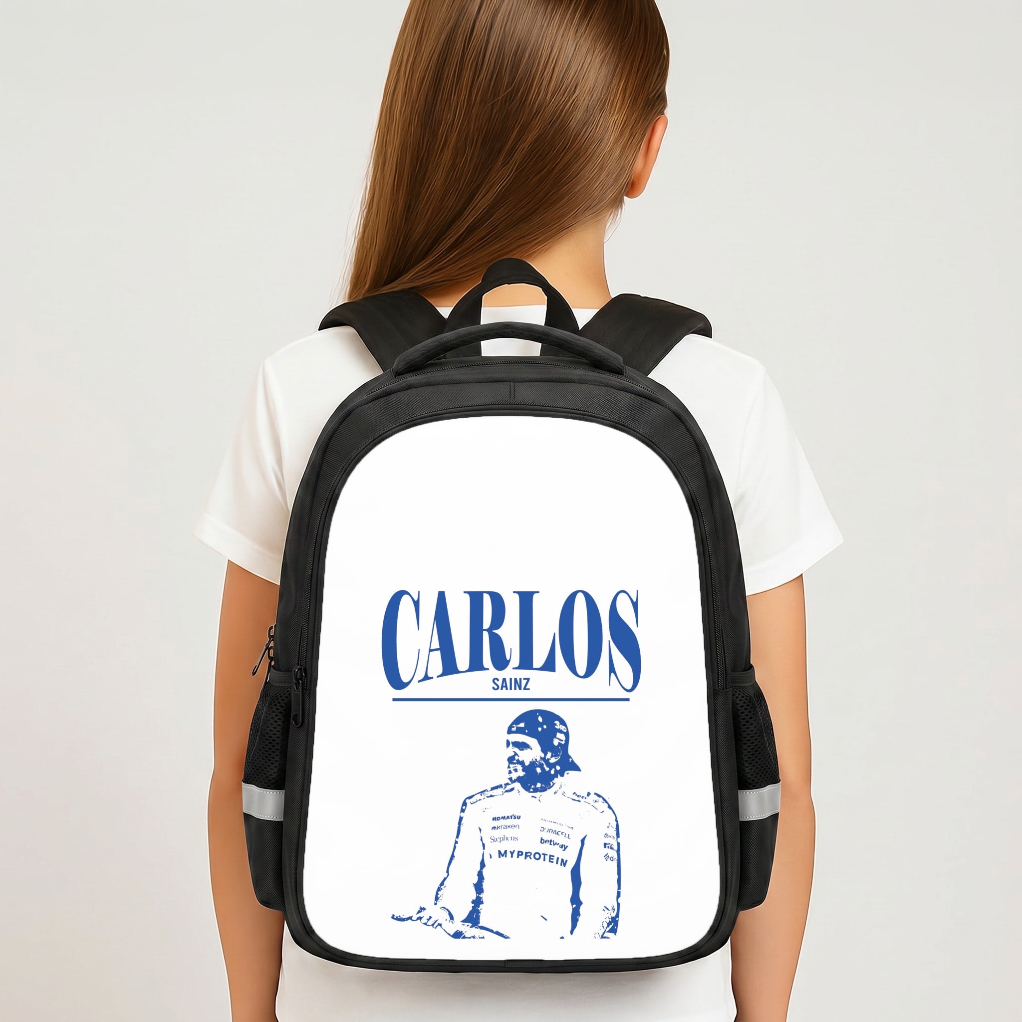 Carlos White And Blue Backpack