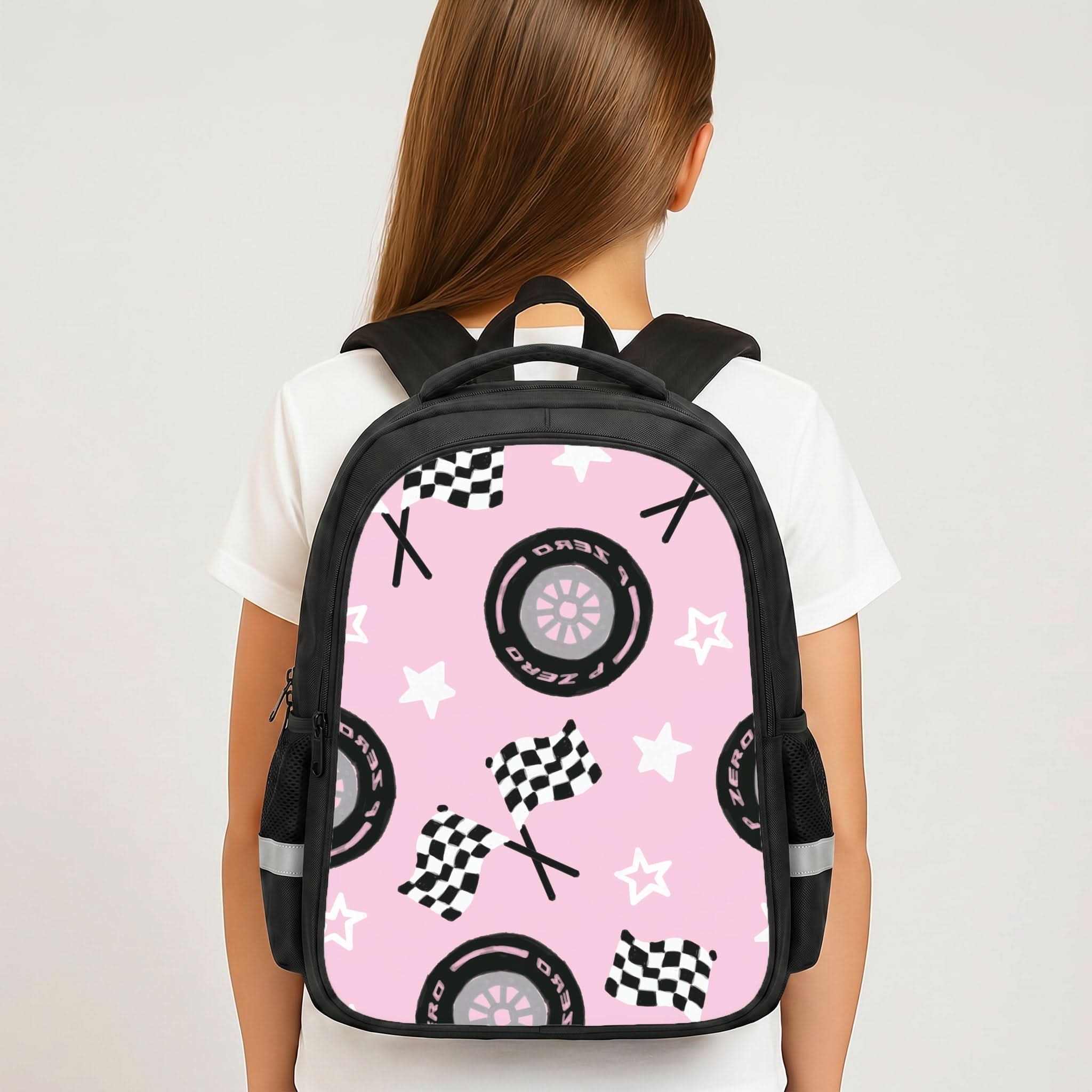 Racer Chic Pattern Backpack - Book Bag