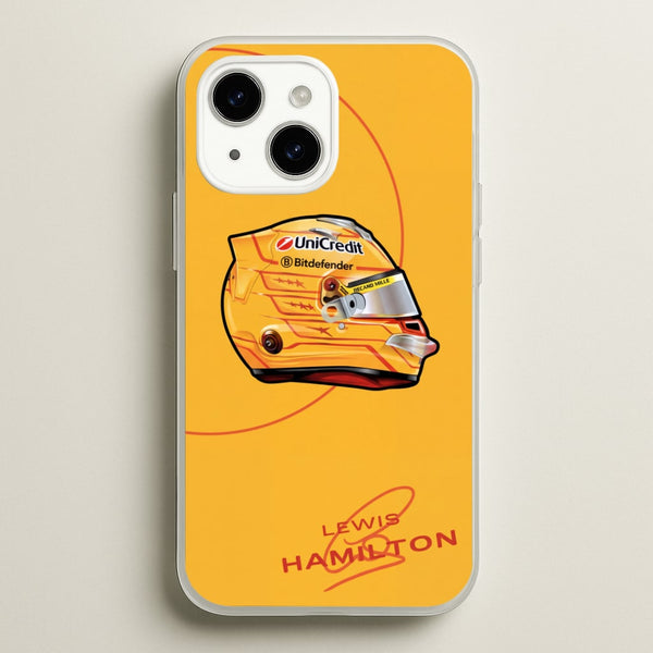 Lewis Hamilton Yellow Helmet Phone Case - iPhone 14 / Standard