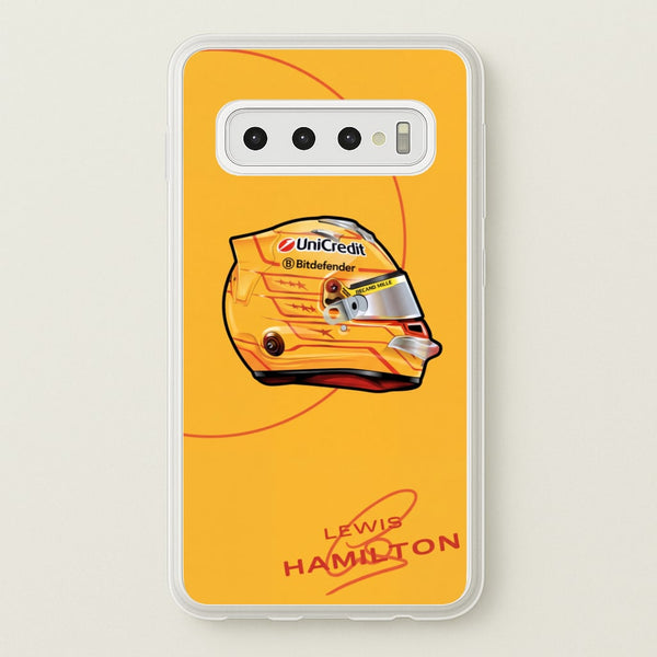 Lewis Hamilton Yellow Helmet Phone Case - Galaxy S10 / Standard