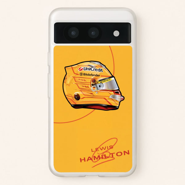 Lewis Hamilton Yellow Helmet Phone Case - Google Pixel 8a / Standard