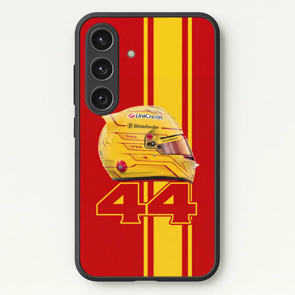 Red & Yellow 44 Helmet - Lewis Hamilton Phone Case - Galaxy S24 Plus / Standard