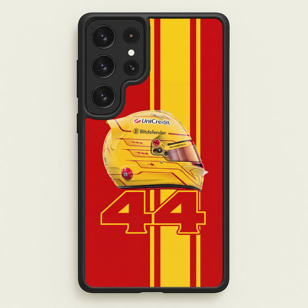 Red & Yellow 44 Helmet - Lewis Hamilton Phone Case - Galaxy S23 Ultra / Standard