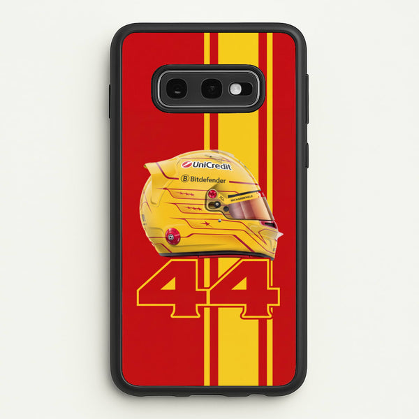 Red & Yellow 44 Helmet - Lewis Hamilton Phone Case - Galaxy S10e / Standard