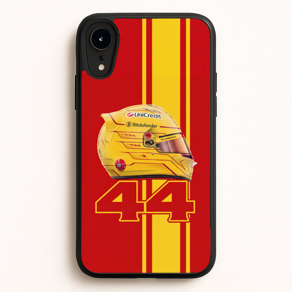 Red & Yellow 44 Helmet - Lewis Hamilton Phone Case - iPhone XR / Standard