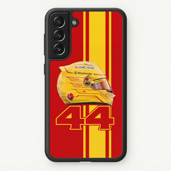 Red & Yellow 44 Helmet - Lewis Hamilton Phone Case - Galaxy S21 / Standard