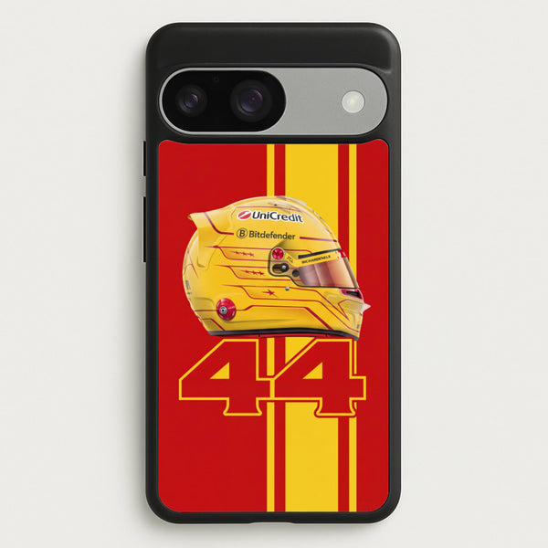 Red & Yellow 44 Helmet - Lewis Hamilton Phone Case - Google Pixel 9 / 9 Pro / Standard