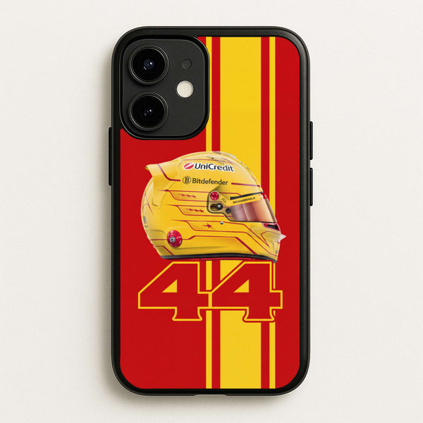 Red & Yellow 44 Helmet - Lewis Hamilton Phone Case - iPhone 12 / 12 Pro / Standard