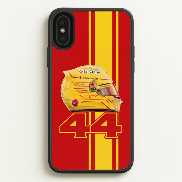 Red & Yellow 44 Helmet - Lewis Hamilton Phone Case - iPhone XS Max / Standard