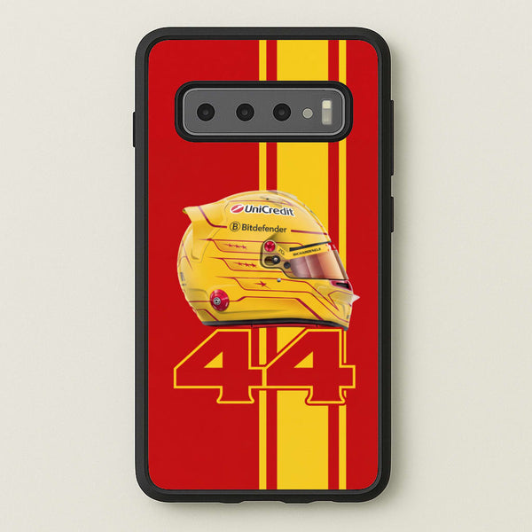 Red & Yellow 44 Helmet - Lewis Hamilton Phone Case - Galaxy S10 / Standard
