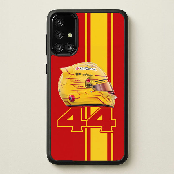 Red & Yellow 44 Helmet - Lewis Hamilton Phone Case - Galaxy A71 / Standard
