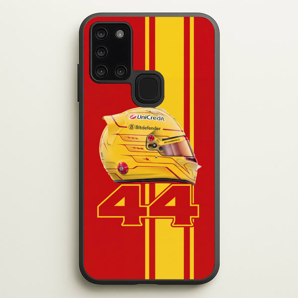 Red & Yellow 44 Helmet - Lewis Hamilton Phone Case - Galaxy A21s / Standard