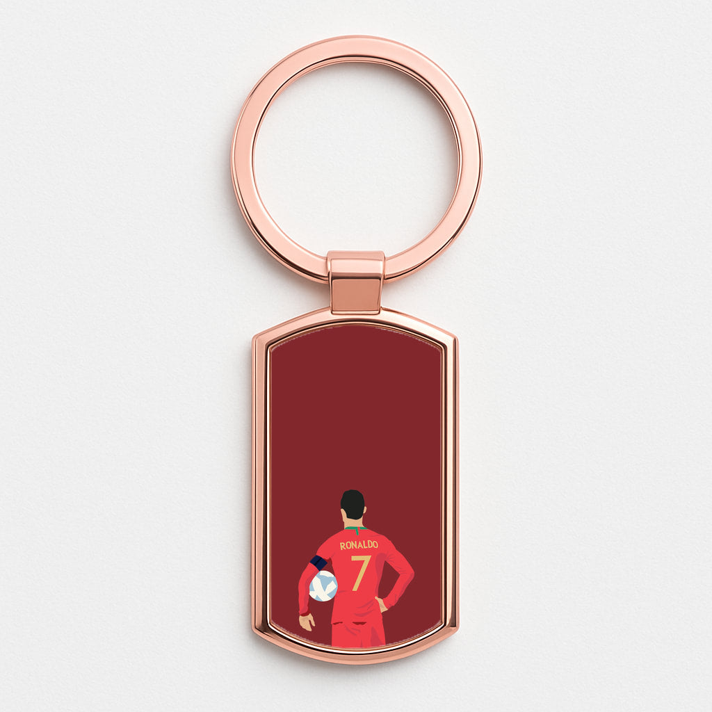 Ronaldo - Football Rose Gold Keyring
