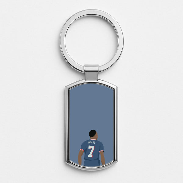Mbappe - Football Silver Keyring
