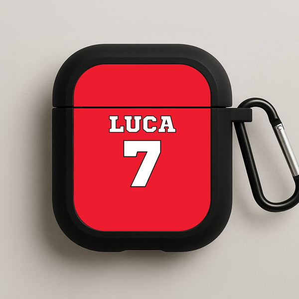 Red - Personalised Football AirPods Case