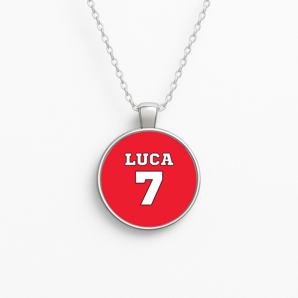 Red - Personalised Football Necklace