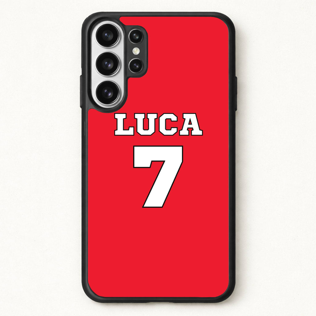 Red - Personalised Football Phone Case for Galaxy S26 Ultra