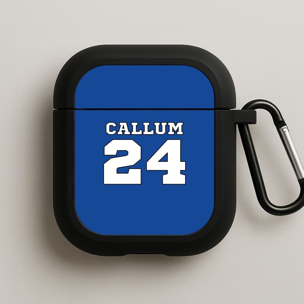 Dark Blue - Personalised Football AirPods Case
