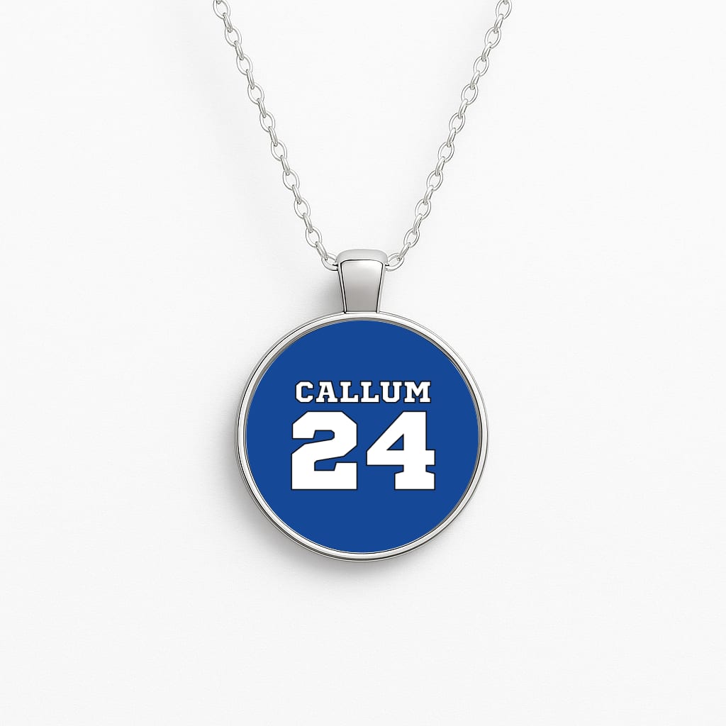Dark Blue - Personalised Football Necklace