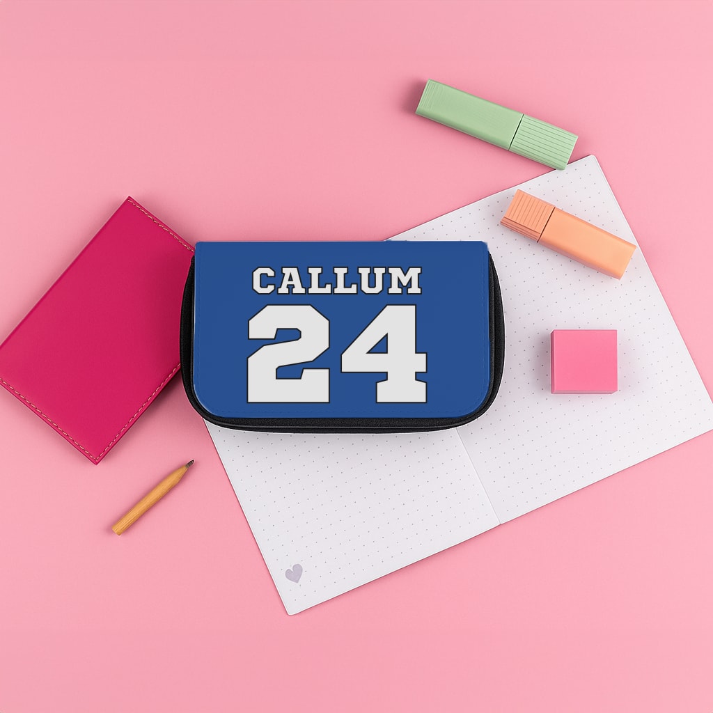 Dark Blue - Personalised Football Pencil Case