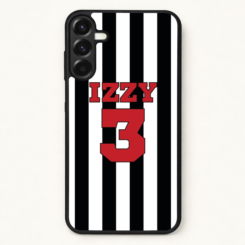 Black And White Stripes - Personalised Football Phone Case for Galaxy A17