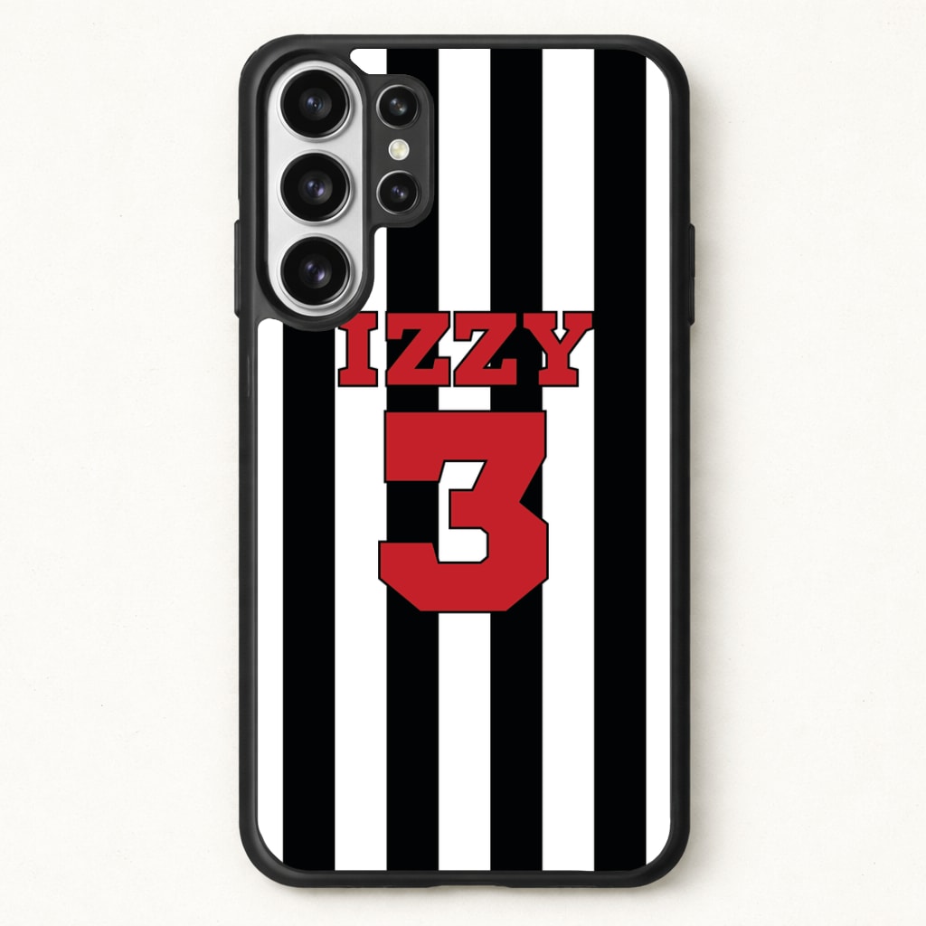 Black And White Stripes - Personalised Football Phone Case for Galaxy S26 Ultra