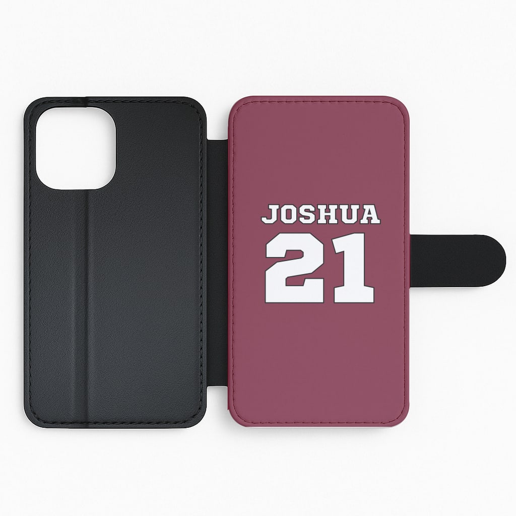Burgundy - Personalised Football Flip Phone Case