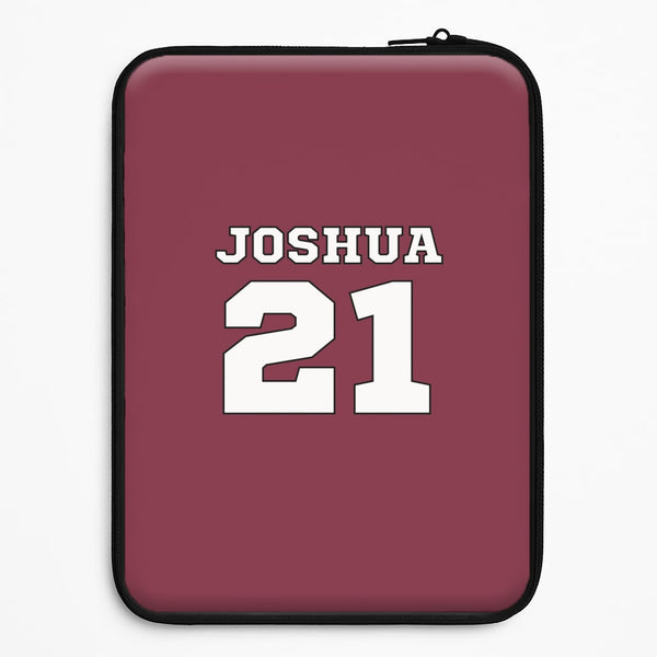 Burgundy - Personalised Football Universal Laptop Sleeve