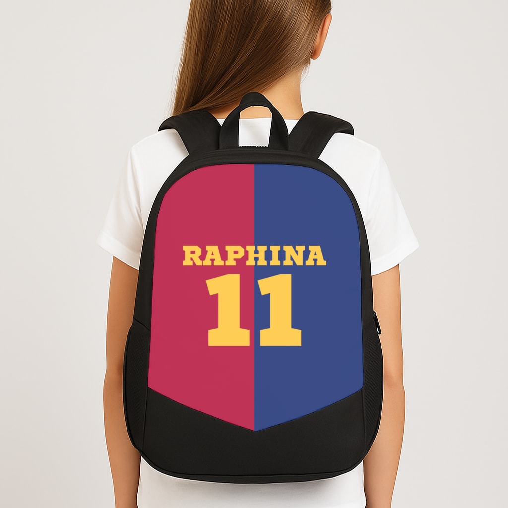 Red And blue Large School Bag