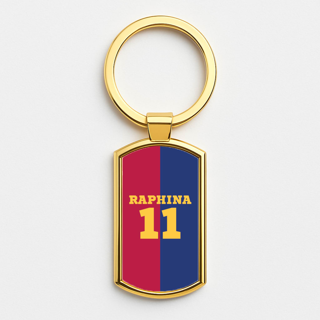 Red And blue Gold Keyring