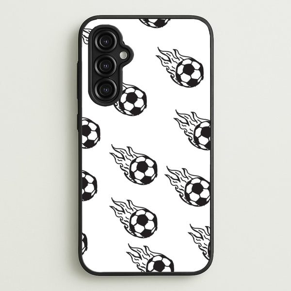 Flaming Football Pattern Phone Case - Galaxy A14