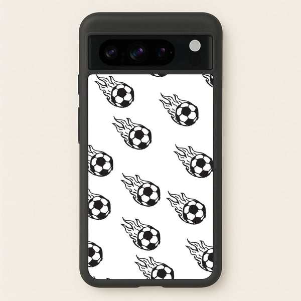 Flaming Football Pattern Phone Case - Google Pixel 8 Pro