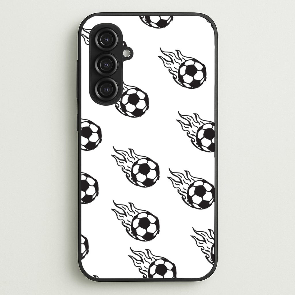Flaming Football Pattern Phone Case - Galaxy S23FE