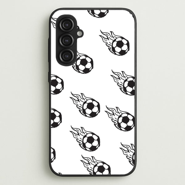 Flaming Football Pattern Phone Case - Galaxy S23FE