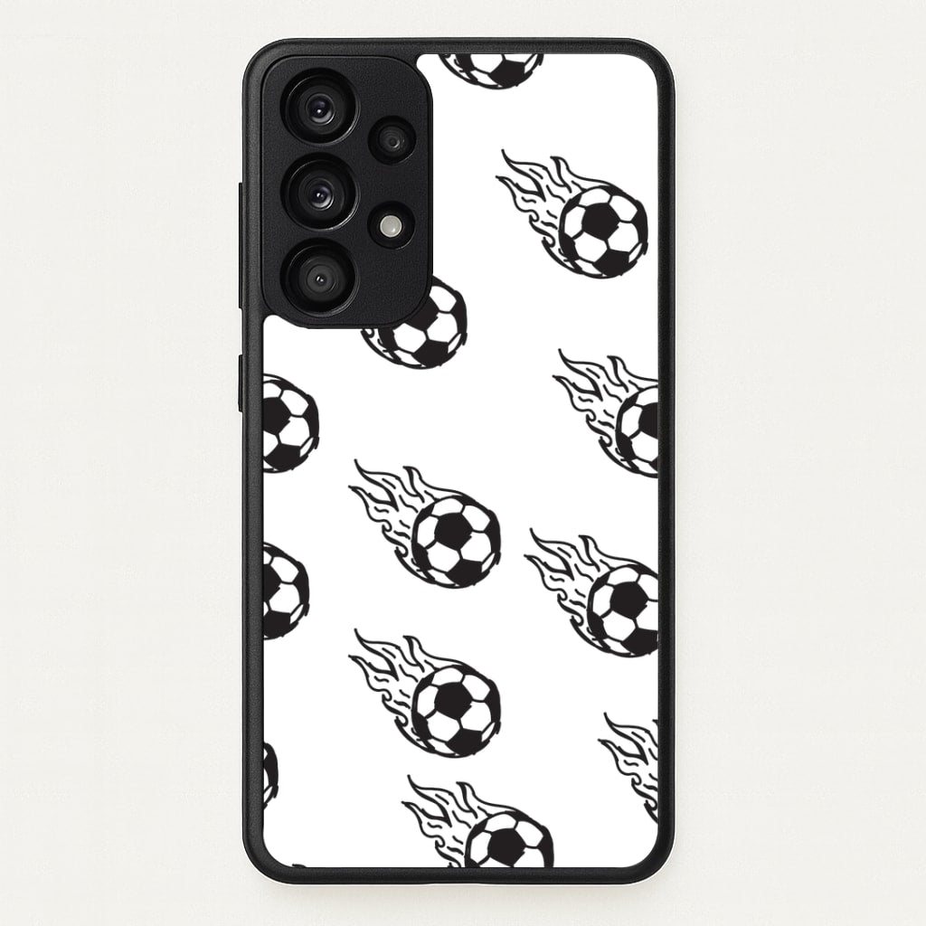 Flaming Football Pattern Phone Case - Galaxy A53