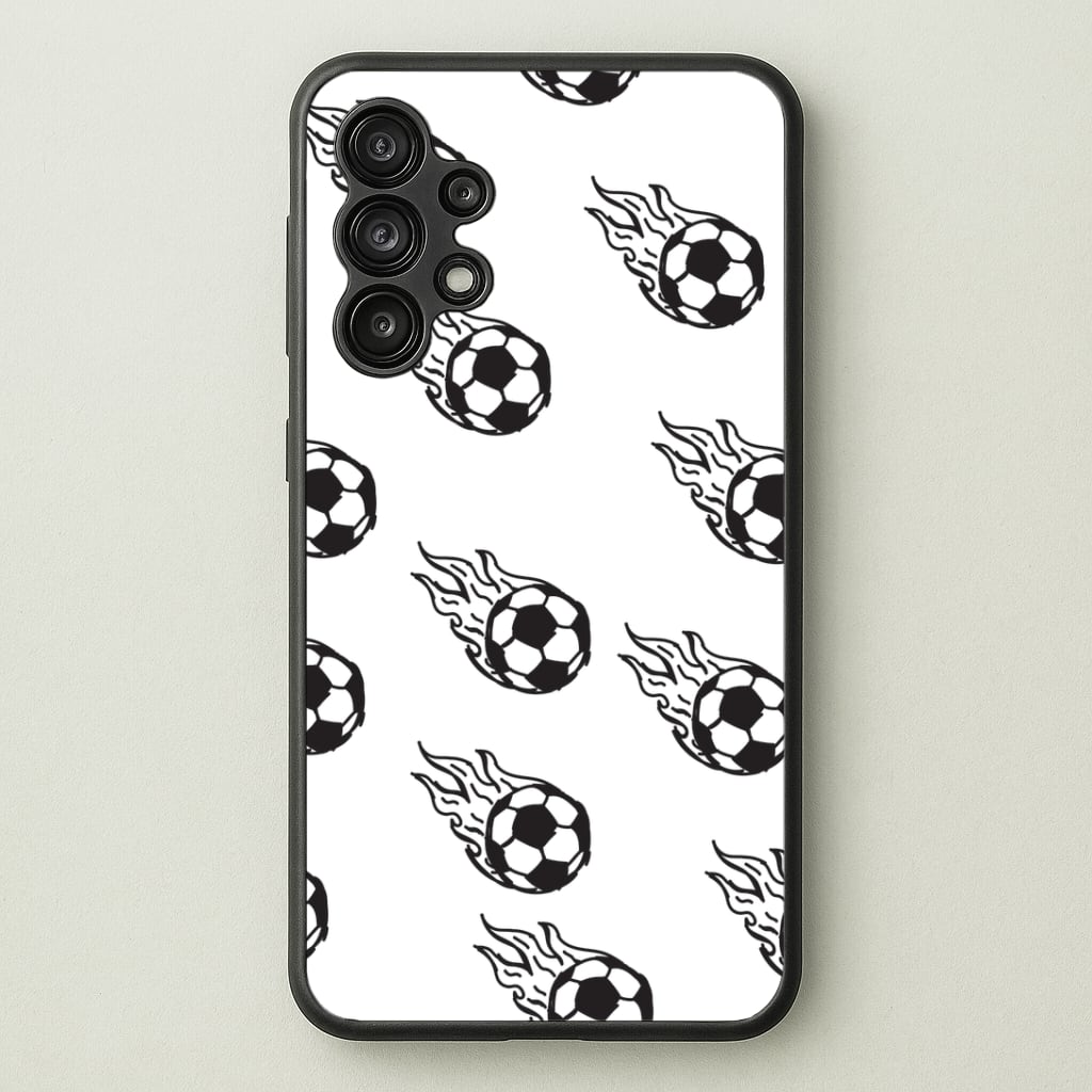 Flaming Football Pattern Phone Case - Galaxy A13
