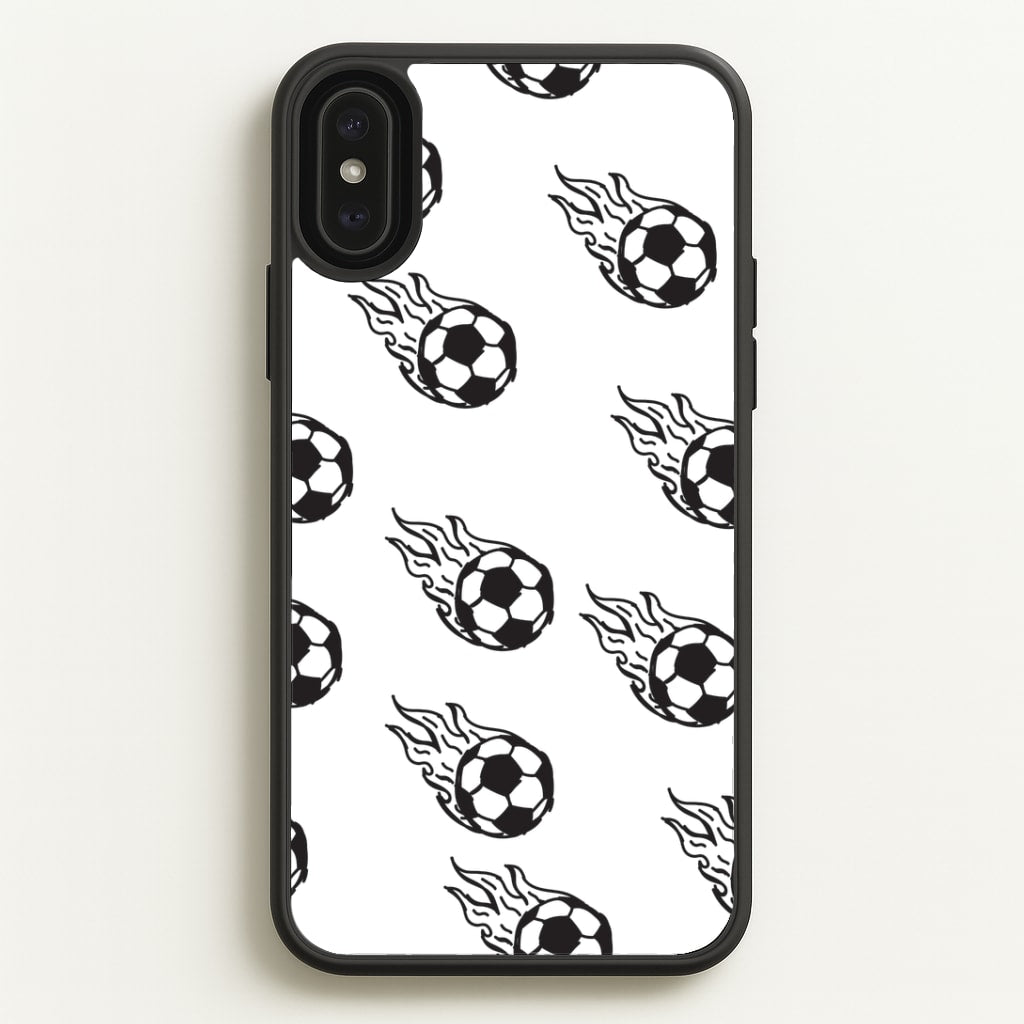 Flaming Football Pattern Phone Case - iPhone XS Max