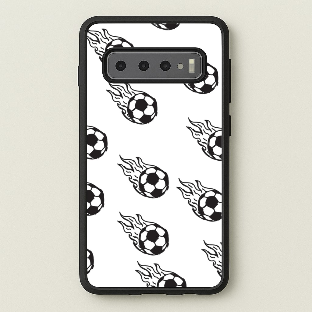 Flaming Football Pattern Phone Case - Galaxy S10