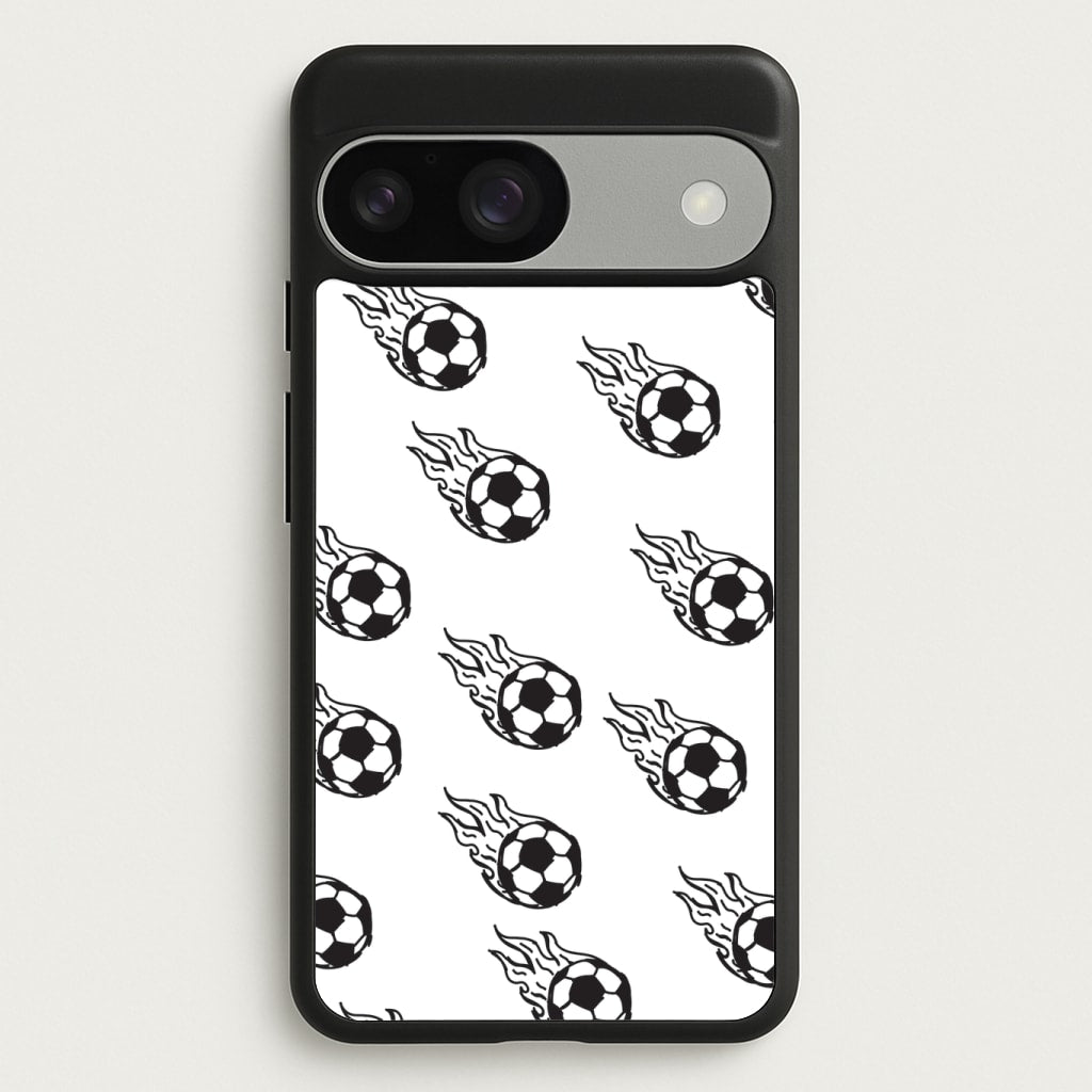 Flaming Football Pattern Phone Case - Google Pixel 9 / 9 Pro