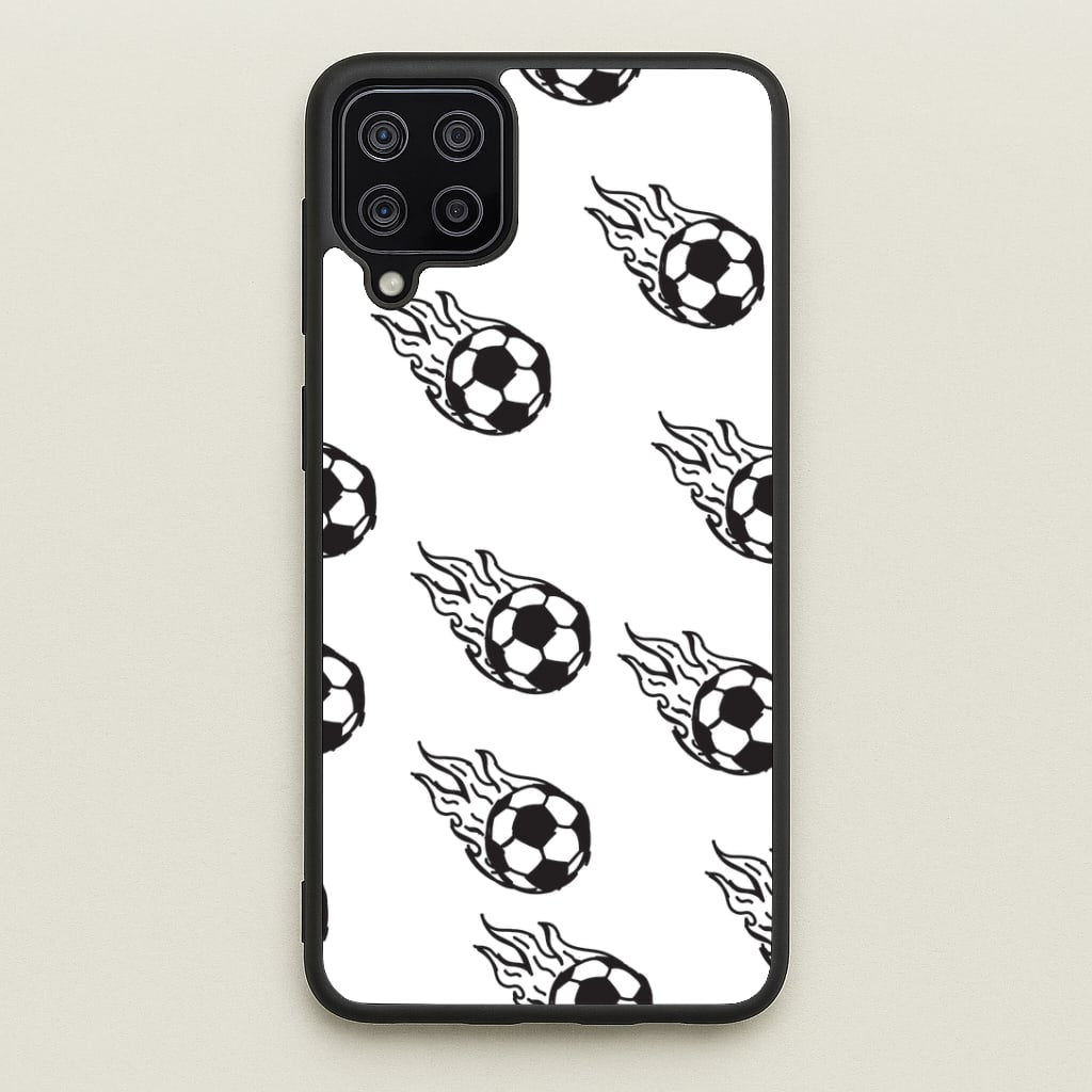 Flaming Football Pattern Phone Case - Galaxy A12