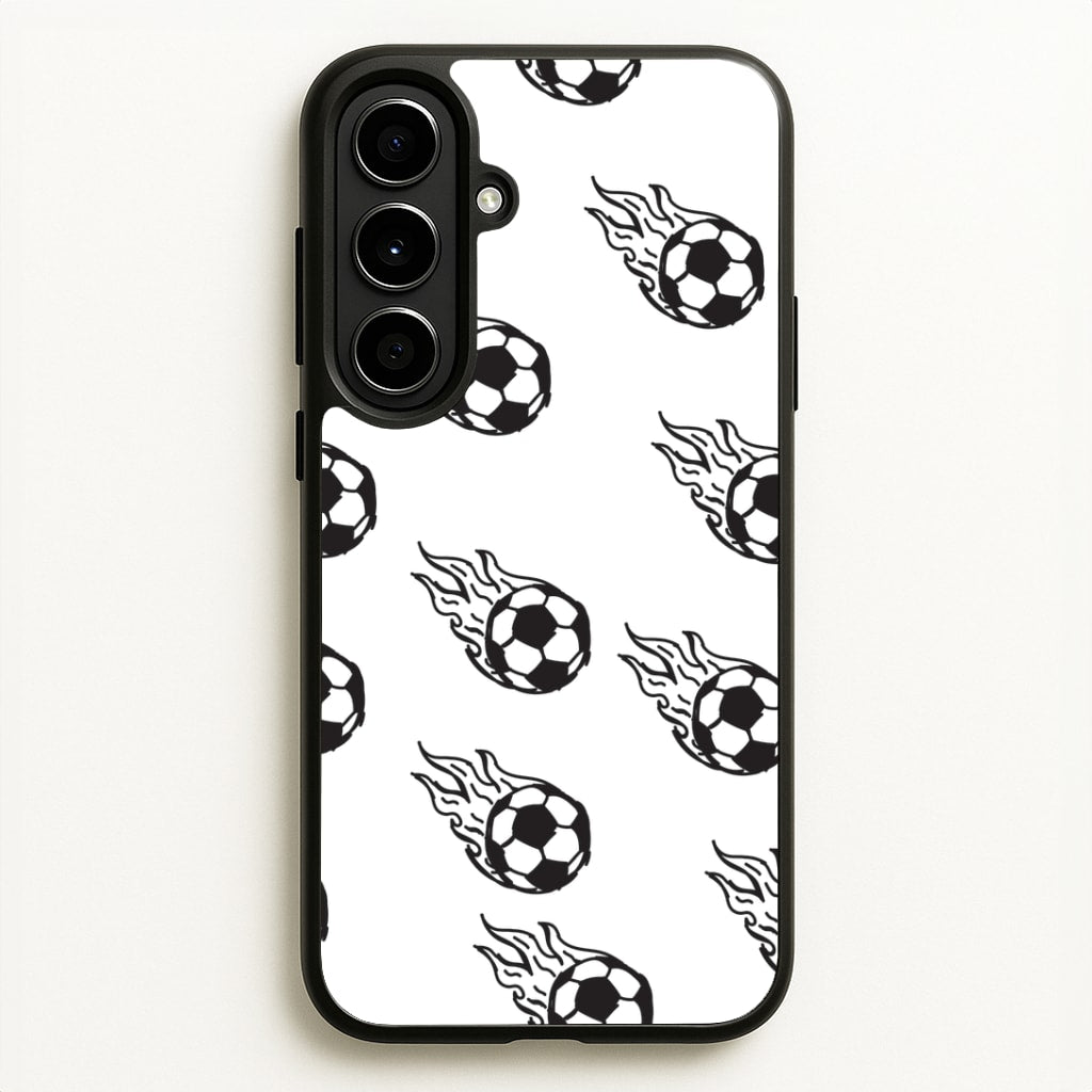 Flaming Football Pattern Phone Case - Galaxy A56
